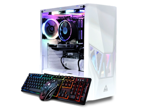 Odyssey Ares Custom Gaming PC, White ATX LED Gaming Case, Intel Core i5 3.2GHz, 16GB DDR4 RAM, 512GB SSD, AMD Radeon RX 550, Wi-Fi, Windows 10