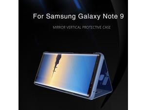 for Galaxy Note 9 Case Plating PC Flip Window Mirror Effect Full Protection Cover Skin for Samsung Galaxy Note 9