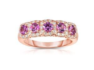 Noray Designs 14K Rose Gold Pink Sapphire & Diamond (0.35 Ct, G-H Color, SI2-I1 Clarity) Wedding Ring Noray Designs 14K Rose Gold Pink Sapphire & Diamond (0.35 Ct, G-H Color, SI2-I1 Clarity) Wedding Ring