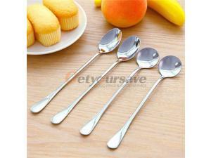 Two Types For Choose 1pc Long Handle Spoons Stainless Steel Tea Coffee Dessert Ice Cream Soup Kitchen Spoon Two Types For Choose 1pc Long Handle Spoons Stainless Steel Tea Coffee Dessert Ice Cream Soup Kitchen Spoon