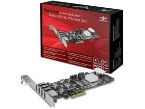 Vantec Quad Chip 4-Port Dedicated 5Gbps USB 3.0 PCIe Host Card (UGT-PCE430-4C)