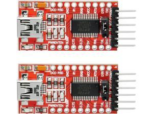 FT232RL 3.3V 5V FTDI USB to TTL Serial Adapter Module for Arduino Mini Port (Pack of 2pcs) AE1186x2