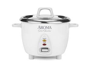 AROMA ARC-753SG White Simply Stainless 6-Cup Rice Cooker