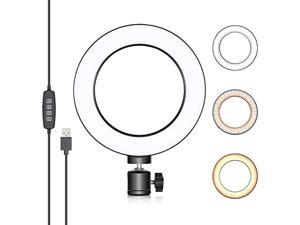 Neewer LED Ring Light 6-inch for YouTube Video Live Streaming Makeup Selfie, Desktop Mini USB Camera LED Light with 3 Light Modes and 11 Brightness Level