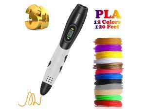 3D Pen with LCD screen, TreasureMax 3D Printing pen with 1.75mm PLA filament Pack of 12 Different Colors, Each color 10 Feet, 3D Print Pen is Perfect Gift for Kids and Adults 3D Pen with LCD screen, TreasureMax 3D Printing pen with 1.75mm PLA filament Pack of 12 Different Colors, Each color 10 Feet, 3D Print Pen is Perfect Gift for Kids and Adults