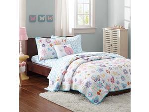 Mizone Kids Fluttering Farrah 8 Piece Complete Coverlet and Sheet Set, Multicolor, Full Mizone Kids Fluttering Farrah 8 Piece Complete Coverlet and Sheet Set, Multicolor, Full