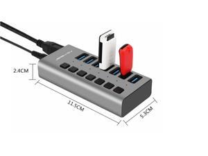 Acasis USB3.0 Splitter with 2A Power Supply 7-port Expansion HUB For PC Computer Notebook Cellphone Acasis USB3.0 Splitter with 2A Power Supply 7-port Expansion HUB For PC Computer Notebook Cellphone