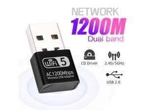 Fenvi USB WiFi Adapter 1200Mbps, USB 2.0 Wireless Network Wlan Adapter, 802.11ac WiFi Dongle with Dual Band 2.4GHz 5.8GHz, High Gain Antenna for PC Laptop, Plug & Play in Windows 10 (32 bit & 64 bit) Fenvi USB WiFi Adapter 1200Mbps, USB 2.0 Wireless Network Wlan Adapter, 802.11ac WiFi Dongle with Dual Band 2.4GHz 5.8GHz, High Gain Antenna for PC Laptop, Plug & Play in Windows 10 (32 bit & 64 bit)