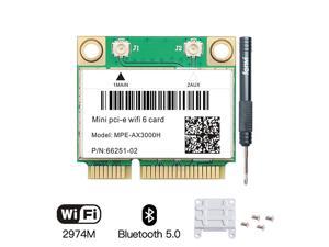 Fenvi MPE-AX3000 Wi-Fi 6 Wireless Dual Band 2974Mbps Half Mini PCI-E Network Wlan WIFI Card Bluetooth 5.0,802.11ax/ac 2.4Ghz/5G Adapter MU-MIMO,OFDMA,Windows 10 (64bit) only Fenvi MPE-AX3000 Wi-Fi 6 Wireless Dual Band 2974Mbps Half Mini PCI-E Network Wlan WIFI Card Bluetooth 5.0,802.11ax/ac 2.4Ghz/5G Adapter MU-MIMO,OFDMA,Windows 10 (64bit) only