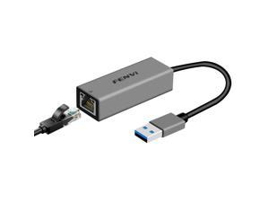 Fenvi USB Ethernet Adapter,USB3.0 Network RJ45 Adapter,USB to Ethernet 2500M/1000M/100M/10Mbps,Gigabit Wired LAN Network Adapter Compatible with Mac OS and Windows 10/8.1/8/7,Win 11,Laptop,PC,MacBook
