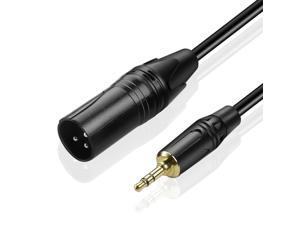 Unbalanced 3.5mm (1/8 Inch) TRS to XLR Male to Male Cable (10FT) Headphone Audio Jack Plug Converter Wire Cord for Voice Recorder, Tablet, Laptop and more