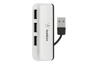 belkin travel 4-port usb 2.0 hub with built-in cable management (white) belkin travel 4-port usb 2.0 hub with built-in cable management (white)