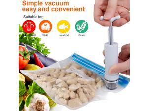 Food Vacuum Sealed Bags with Hand Pump Vacuum Sealer, Sous Vide Bags Reusable, Practical for Food Storage with 15 Food Saver bags, 1 Hand Pump, 4 Bag Sealing Clips Food Vacuum Sealed Bags with Hand Pump Vacuum Sealer, Sous Vide Bags Reusable, Practical for Food Storage with 15 Food Saver bags, 1 Hand Pump, 4 Bag Sealing Clips