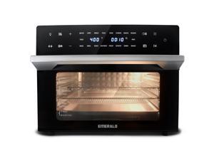 Emerald 30L Digital 18-in-1 Electric 1800W Black Countertop Oven, Air Fryer, Roast, Bake, Broil, Reheat, Fry Oil-Free 3 Tray Accessories With Large Visible Window (SM-AIR-1981)