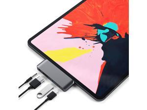 ESTONE USB C Hub Adapter for ipad pro 20182019 4 in 1 TypeC Adapter with USBC PD Charging USB 30  35 mm Headphone Jack 4K HDMI Compatible with Mac Pro Samsung S8S9S10 Note 89 Space Grey