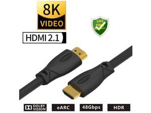 4K@120Hz Apple TV UHDTV 7680 × 4320 for TV PS5 PS4 8K HDMI Cable 2.1 2M Ultra HD High Speed Braided Lead 48Gbps Supports 8K@60Hz Fire TV PC Compatible with Samsung QLED TV Xbox X/S Monitor 