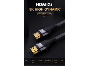 CABLEDECONN HDMI 8K 2.1 Ultra HD Cable,8K@60Hz 4K@120Hz 48gbps Support HDCP 3D HDMI Cable for PS4 SetTop Box HDTVs Projectors 2m 6.6ft 