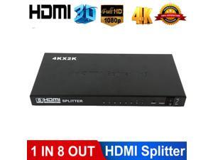 ESTONE 1x8 8 Ports HDMI Powered Splitter Ver 1.3 Certified for Full HD 4Kx2K and 3D Support One Input to Eight Outputs Deep Color Audio Real HDMI, Power Supply Adapter Include ESTONE 1x8 8 Ports HDMI Powered Splitter Ver 1.3 Certified for Full HD 4Kx2K and 3D Support One Input to Eight Outputs Deep Color Audio Real HDMI, Power Supply Adapter Include