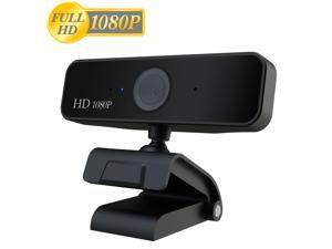 HXSJ 1080p HD Webcam S1, USB Desktop Laptop Camera, Mini Plug and Play Video Calling Computer Camera, Built-in Mic, Flexible Rotatable Clip