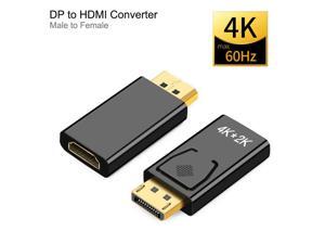 DisplayPort to HDMI Adapter Converter Display Port Male DP to HDMI Female HD TV Cable Adapter Video Audio For PC TV Projector, 2Pcs
