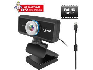 US inventory 1080P USB Webcam with Mic PC Camera for Video Calling & Recording Video Conference/Online Teaching/Business Meeting Compatible with Computer Desktop Laptop MacBook for Windows Android iOS