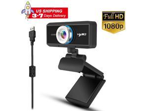 US inventory  S4 Built-in Microphone 1080P Full HD Computer Webcam 2.0 Million Pixels Manuallyfocus Computer Laptop Camera for Conference Video Call Mac Windows PC Laptop Desktop Skype YouTube