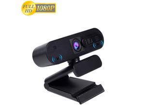 H703 FHD Webcam, 1080p Live Streaming Camera with Stereo Microphone & Privacy Cover,, Desktop or Laptop USB Webcam for Widescreen Video Calling and Recording