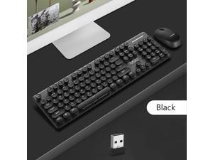 ESTONE N520 Mute Wireless Keyboard Mouse Combo, 2.4GHz Slim Full-Sized Silent Mute Wireless Keyboard and Mouse Combo with USB Nano Receiver for Laptop, PC (Black)