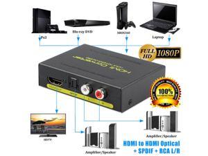 ESTONE Premium HDMI to HDMI  Audio SPDIF  RAC LR Audio Extractor  Converter 