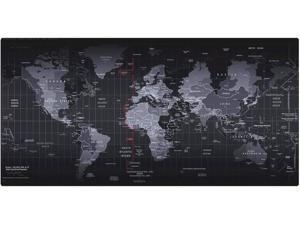 Extended Gaming Mouse Pad Large Size 800×400×2mm(31.50 X 15.75X 0.08inch) Anti-Fray Stitched Edges XXL Mousepad Desk Mat for Gamer Computer PC Keyboard and Mouse, World Map