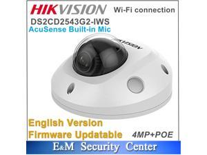 Hikvision IP Wifi Wireless Camera 4MP AcuSense DS-2CD2543G2-IWS Built-in microphone AcuSense H.265+ DarkFighter WDR PoE Dome Network CCTV security Wifi Wireless Camera Upgradeable, 4mm Fixed lens
