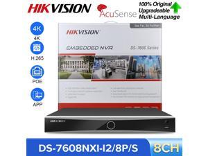 Original Hikvision DS-7608NXI-I2/8P/S AcuSense Network Video Recorder 8CH 1U 8PoE 4K NVR H.265+ Plug and Play Network Video Recorder