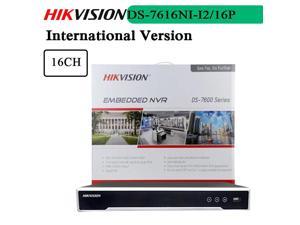 Hikvision 4K NVR 16CHannel DS-7616NI-I2/16P Onvif Network Video Recorder 1U 16POE Surveillance Network Video Recorder Smart Search & Playback 24/7 Securtiy Protection