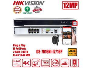 Original Hikvision 4K NVR DS-7616NI-I2/16P Onvif Network Video Recorder 16CH PoE CCTV Camera Recoder 16 Channel IP Cam