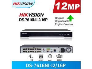 Hikvision NVR DS-7616NI-I2/16P Onvif Network Video Recorder 16 POE NVR 8MP 12MP H.265+ 2 SATA for POE IPC Security Network Video Recorder 24/7 Securtiy Protection