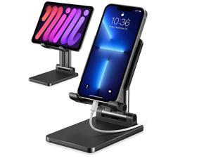 Cell Phone Stand for Desk Adjustable Desk Phone Stand Thick Case Friendly Cell Phone Holder Desk Heavy Duty Phone Stand Compatible with 4129 iPhone 13iPadTablet Kindle Samsung and More