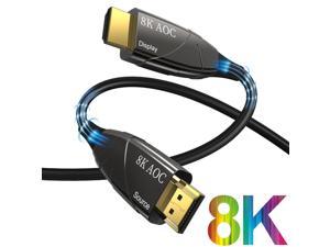 8K Fiber Optic HDMI Cable 65ft,ESTONE AOC Fiber HDMI 2.1 Cable Supports 8K@60Hz, 4K@120Hz, 48Gbps, eARC, HDR10, 4:4:4 Compatible with Apple TV / PS5 / RTX 3090/3080 and More