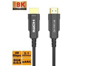 ESTONE 8K Fiber Optic HDMI Cable 100 Feet Long cable in-Wall 48Gbps 8K60Hz 4K120Hz Dynamic HDR eARC HDCP2.2/2.3 Compatible with Nvidia RTX 3080/3090 Xbox Series X PS5 Denon AV Receiver LG Samsung  TV