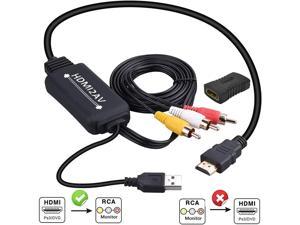 ESTONE HDMI to RCA Cable HDMI to RCA Converter Adapter Cable 1080P HDMI to AV 3RCA CVBs Composite Video Audio Supports for Amazon Fire Stick Roku Chromecast PC Laptop Xbox HDTV DVD