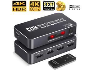 ESTONE HDMI Switcher 3x1 HDMI Selector 3 In 1 Out with IR Wireless Remote Control for Fire Stick Xbox PS34 Roku Apple TV and DVD Players ect Support 4K2K38402160 3D Ultra HD  OZQ22