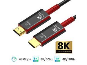 8K HDMI Cable Fiber Optic HDMI 21 16Feet Ultra High Speed 48Gbps Supports 8K60Hz 4K120Hz Dynamic HDR eARC Compatible RTX3090 Xbox Series X PS5 UHD SUHD TV BlackRed