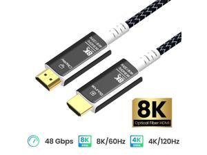 8K HDMI Cable Fiber Optic HDMI 21 Braided Nylon 16Feet Ultra High Speed 48Gbps Supports 8K60Hz 4K120Hz Dynamic HDR eARC Compatible RTX3090 Xbox Series X PS5 UHD SUHD TV BlackWhite