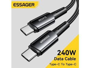 USB C to USB C Cable 240W 1Pack 33ft PD 5A Fast Charging Type C to Type C Cable Nylon Braided USBC Cord Phone Charger for Samsung S22 Note 20 iPad Pro MacBook Tablets LG Google etc  Black