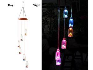 ESTONE LED Solar Lucky bottle Wind Chime, Changing Color Waterproof Six Lucky bottle Wind Chimes For Home Party Night Garden Decoration ESTONE LED Solar Lucky bottle Wind Chime, Changing Color Waterproof Six Lucky bottle Wind Chimes For Home Party Night Garden Decoration