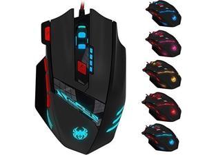 ESTONE C12 4000 DPI Programmable Gaming Mouse for PC Mac Computer Laptop, 12 Programmable Buttons, Weight Tuning Set,Wired USB Connection