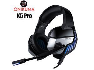 ONIKUMA K5Pro casque PS4 Gaming Headset PC Gamer Bass Headphones with Mic for Mac Nintendo Switch New Xbox One PUBG Games- (Black+Blue) ONIKUMA K5Pro casque PS4 Gaming Headset PC Gamer Bass Headphones with Mic for Mac Nintendo Switch New Xbox One PUBG Games- (Black+Blue)