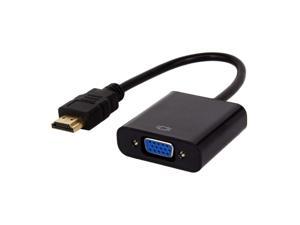 ESTONE HDMI to VGA Output, HD 1080p Gold-Plated Active TV AV HDTV Video Cable Converter Adapter Plug and Play for HDTVs, Monitors, Displayers,Laptop Desktop Computer (Black)