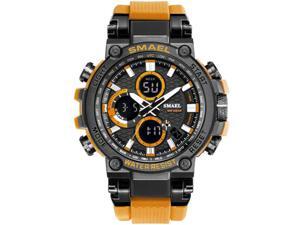 SMAEL Watches Men Sport Watch Man Big Clock Military Watch luxury Army relogio 1803 masculino Alarm LED Digital Watch Waterproof with Analog-Digital Display and EL Backlight- Black/Orange SMAEL Watches Men Sport Watch Man Big Clock Military Watch luxury Army relogio 1803 masculino Alarm LED Digital Watch Waterproof with Analog-Digital Display and EL Backlight- Black/Orange