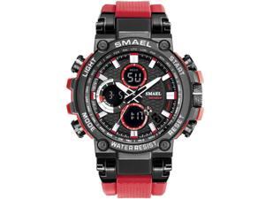 SMAEL Watches Men Sport Watch Man Big Clock Military Watch luxury Army relogio 1803 masculino Alarm LED Digital Watch Waterproof with Analog-Digital Display and EL Backlight- Black/Red SMAEL Watches Men Sport Watch Man Big Clock Military Watch luxury Army relogio 1803 masculino Alarm LED Digital Watch Waterproof with Analog-Digital Display and EL Backlight- Black/Red