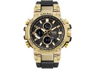 SMAEL Watches Men Sport Watch Man Big Clock Military Watch luxury Army relogio 1803 masculino Alarm LED Digital Watch Waterproof with Analog-Digital Display and EL Backlight- Black/Gold SMAEL Watches Men Sport Watch Man Big Clock Military Watch luxury Army relogio 1803 masculino Alarm LED Digital Watch Waterproof with Analog-Digital Display and EL Backlight- Black/Gold